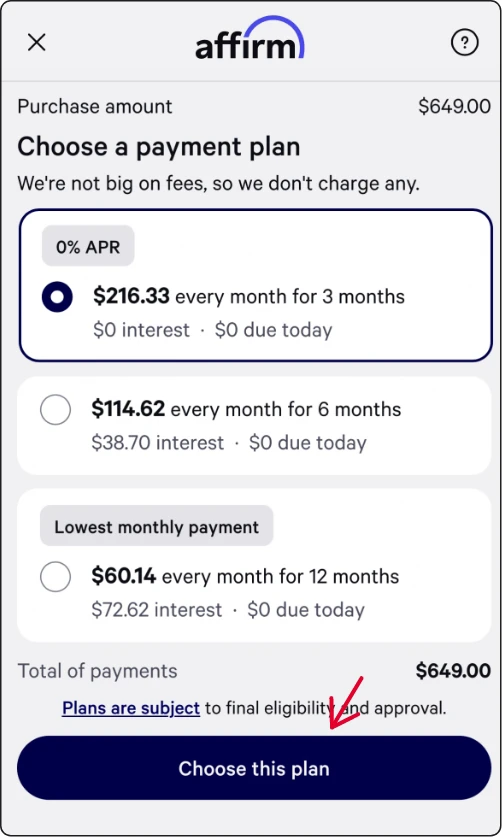 Pick your plan and submit your order. That's it!
