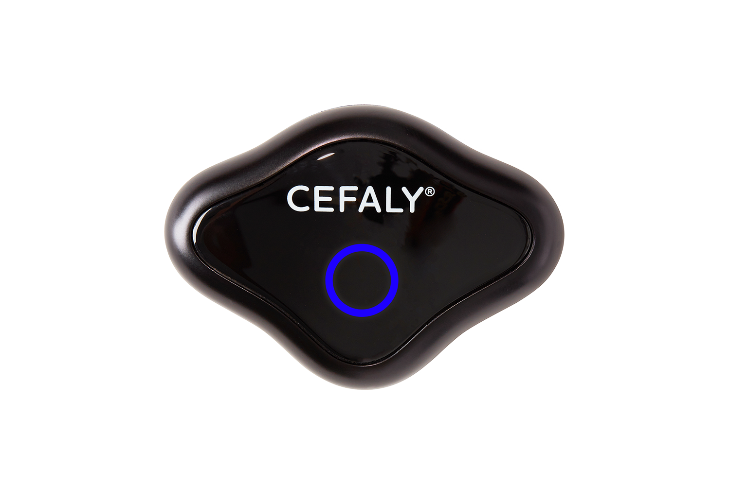 Front and back of CEFALY migraine device