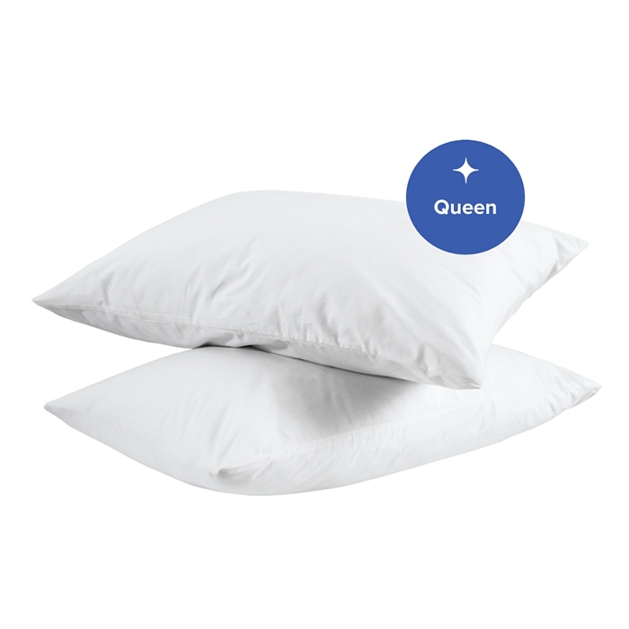 Down Etc Pair of 25%/75% White Goose Down and Feather Pillows - Queen