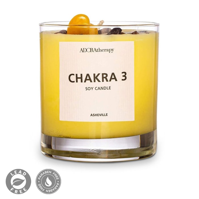 ADORAtherapy Vegan Soy Candle, Chakra 3: Citrus Blossom  | SoClean Marketplace