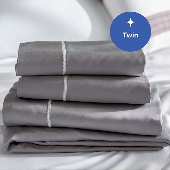 Grey Bamboo Sheet Set by Layla, Twin | SoClean Marketplace