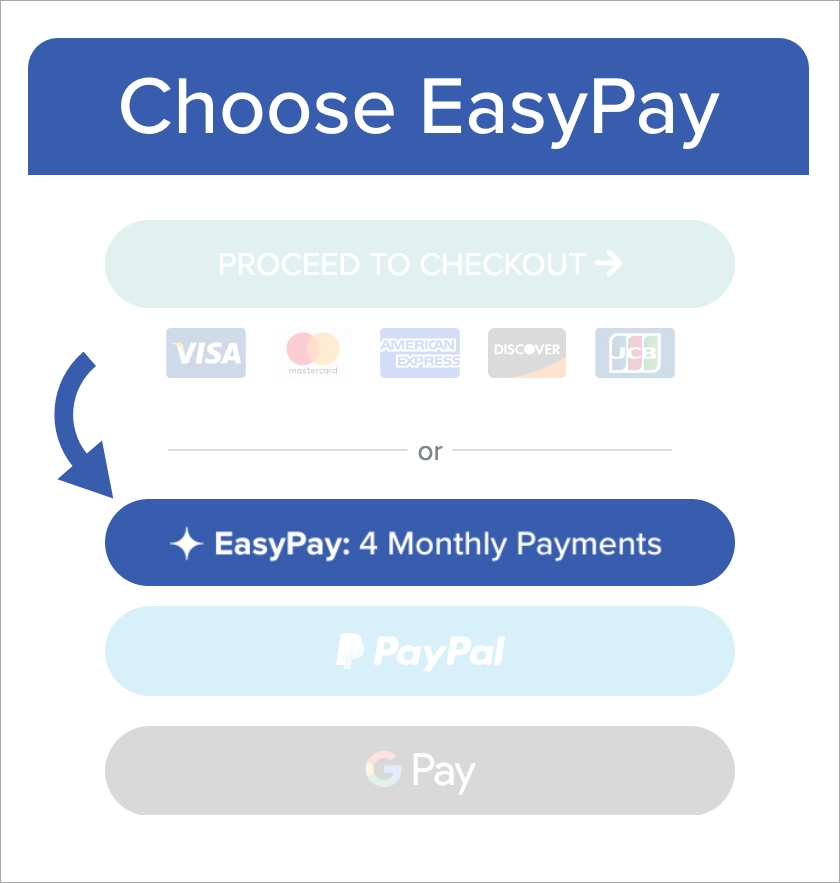 Choose Easy Pay as a payment method.