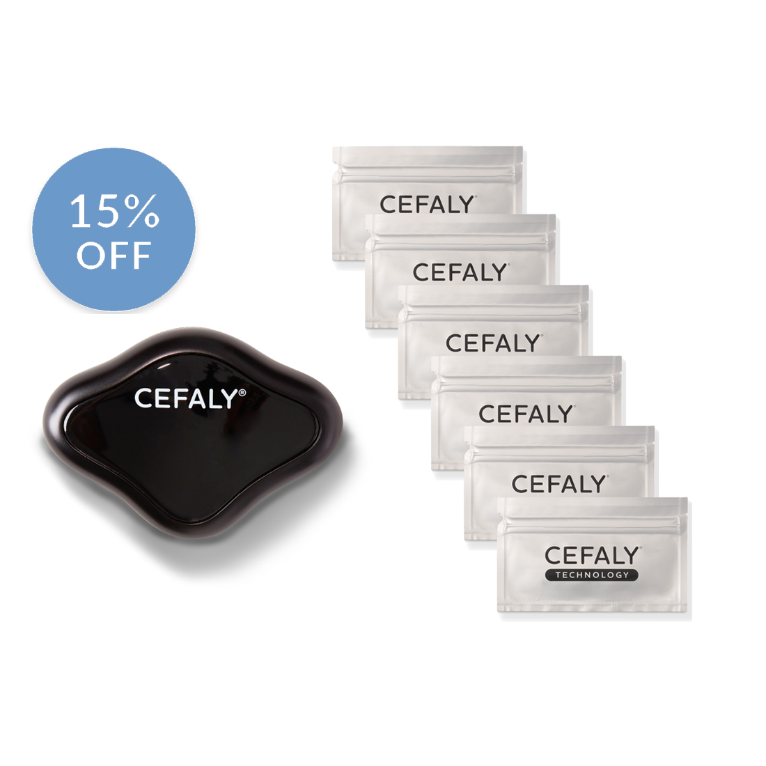 Quels sont les éléments qui accompagnent l'appareil de traitement et de prévention de la migraine CEFALY 1
