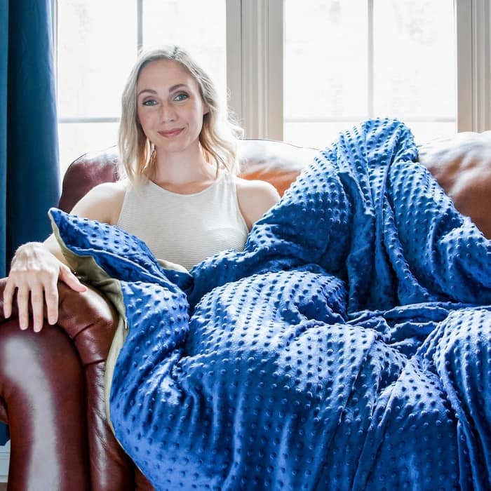 Harkla 15 Pound Weighted Blanket , Blue | SoClean Marketplace