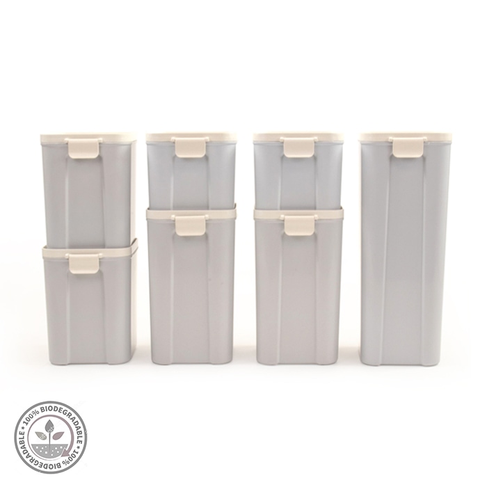 Bamboozle Astrik 7-Piece Dry Storage Canister Set - Ash | SoClean Marketplace
