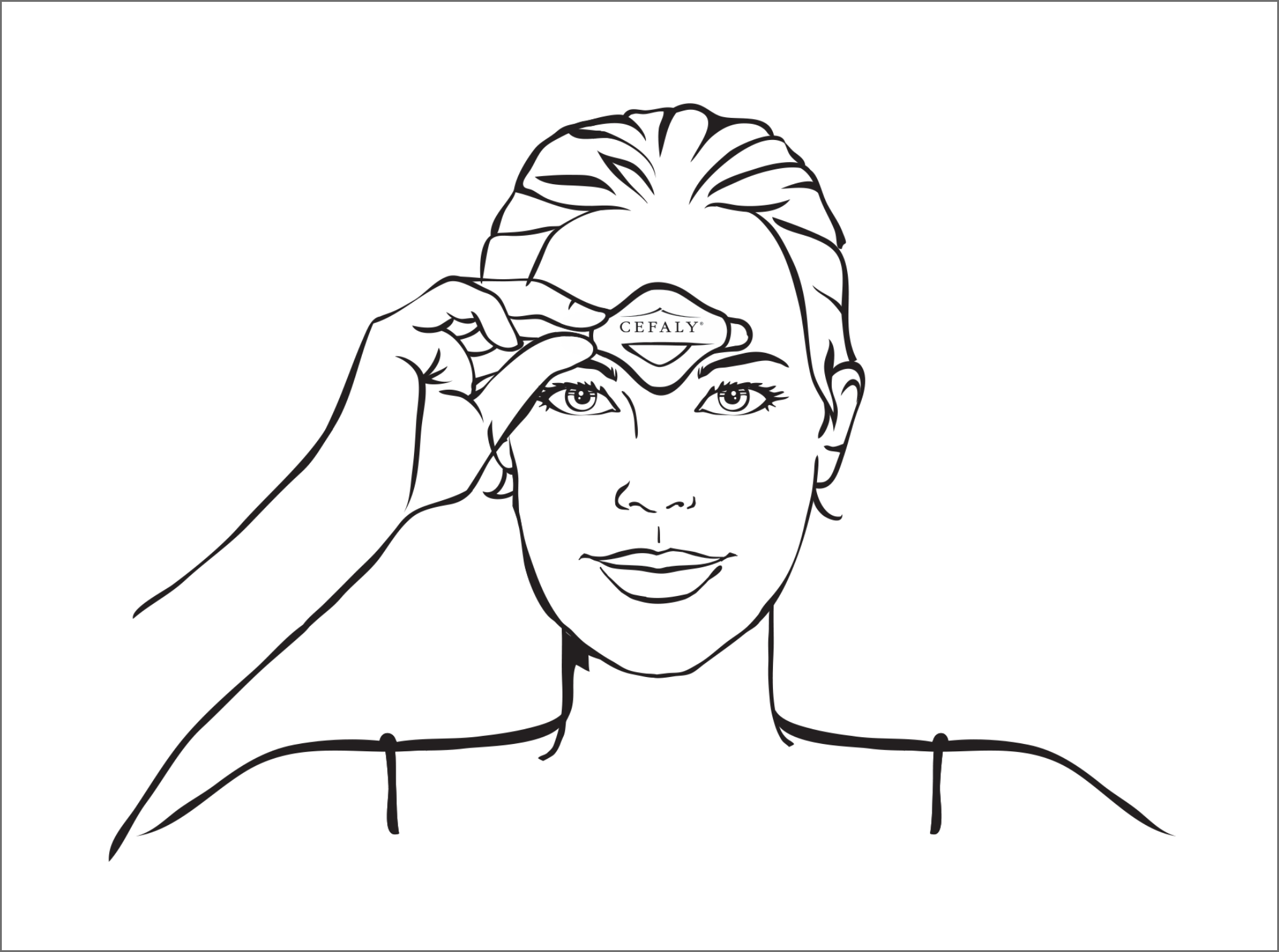 Step 4 illustration - woman removing the electrode strip from her forehead
