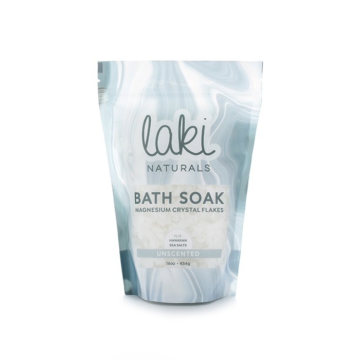 Laki Naturals Unscented Magnesium Flakes Bath Soak, 16oz