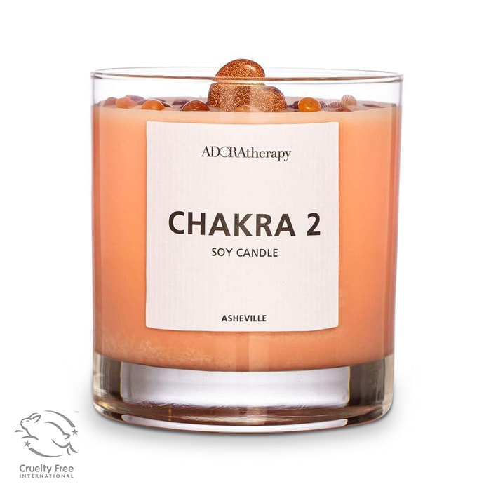 ADORAtherapy Vegan Soy Candle, Chakra 2: Fruity Floral | SoClean Marketplace