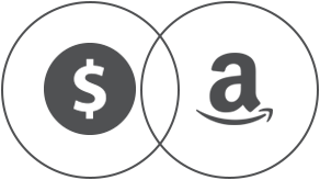 dollar sign and amazon logo icon