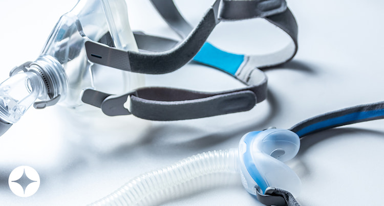 A CPAP mask and headgear