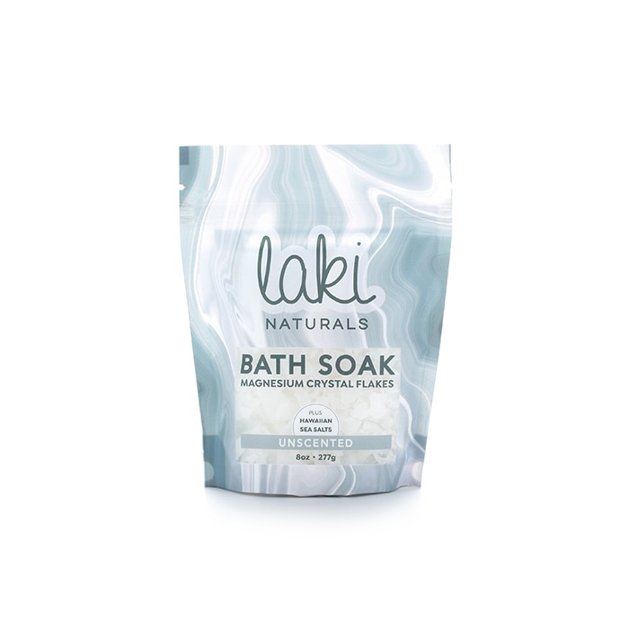 Laki Naturals Unscented Magnesium Flakes Bath Soak, 8oz