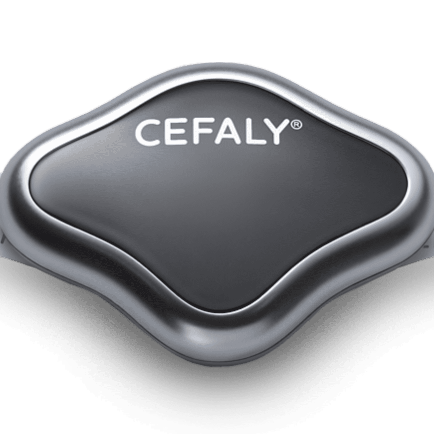 Foto del dispositivo CEFALY para el tratamiento y la prevención de migrañas con electrodo 9