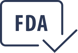 Icône Admis par la Food and Drug Administration (« FDA-Cleared »)