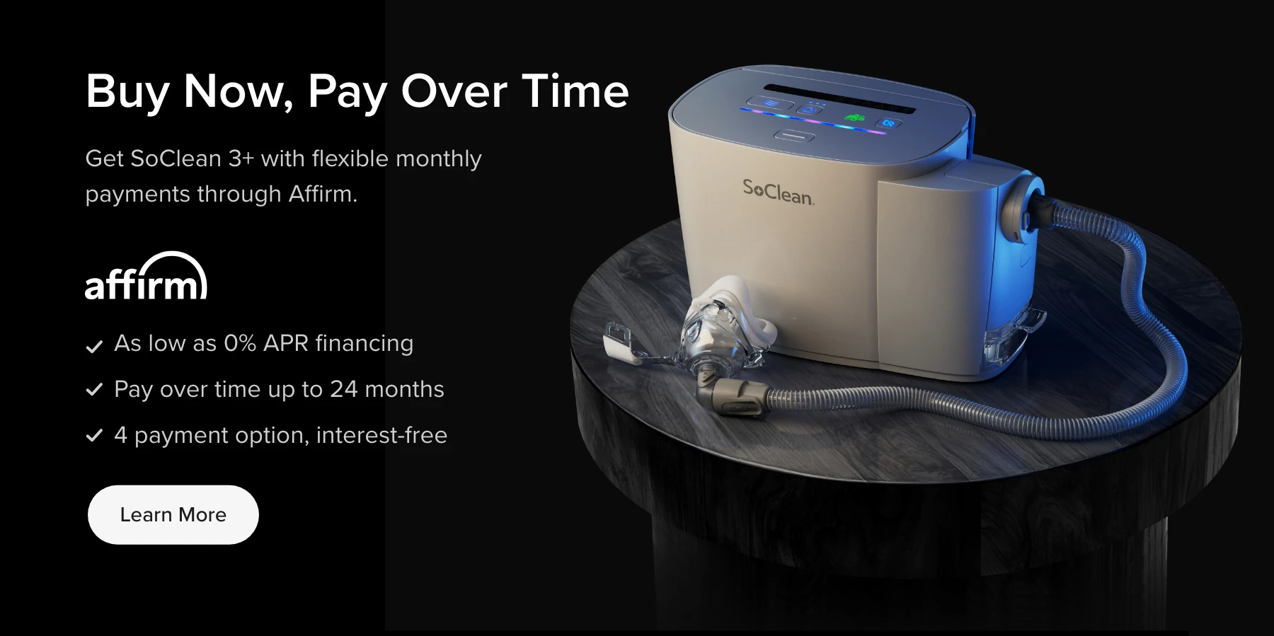 Learn More about financing your SoClean 3+ with Affirm.